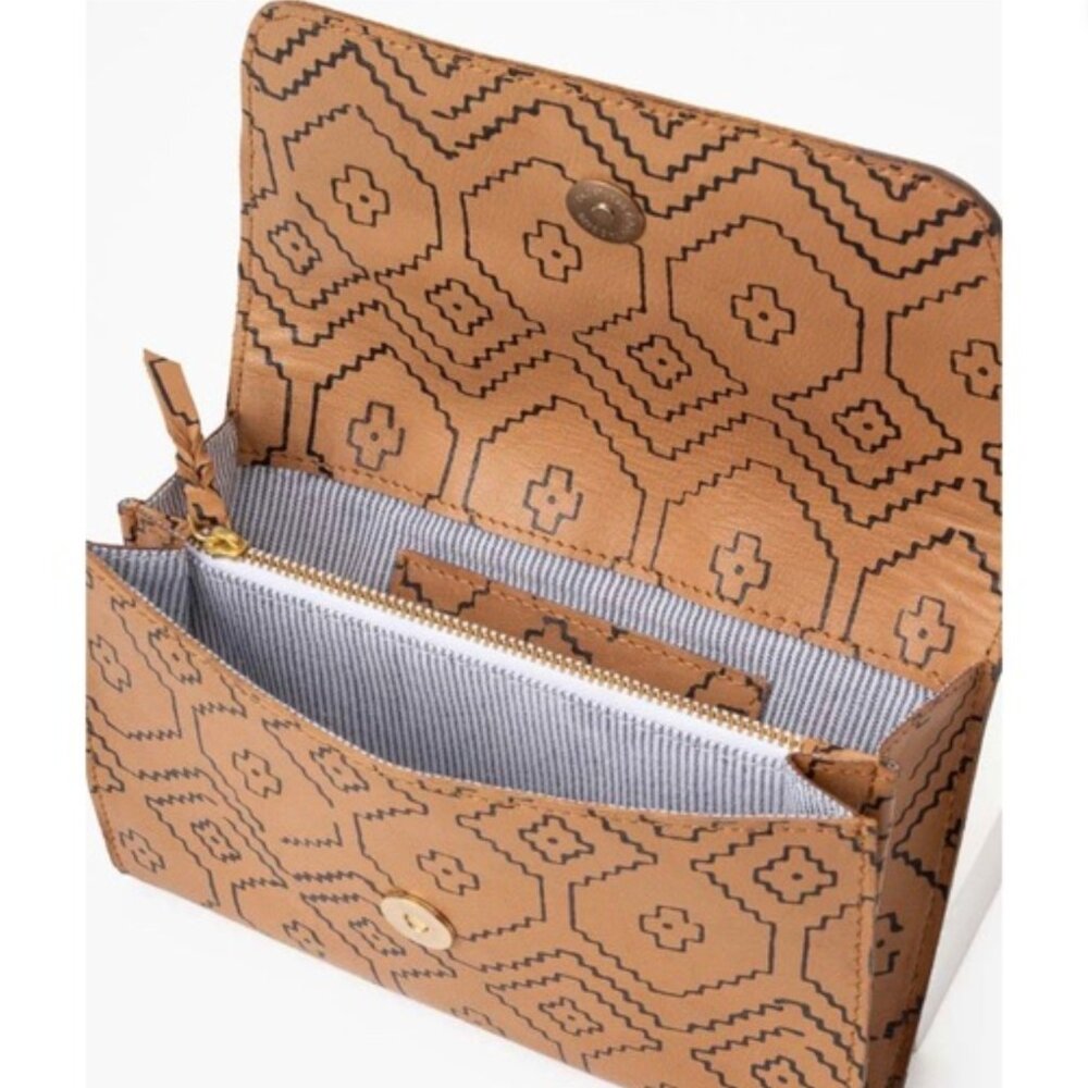 RETIRED Trades of Hope Block-Printed Leather Wallet Clutch Made in India